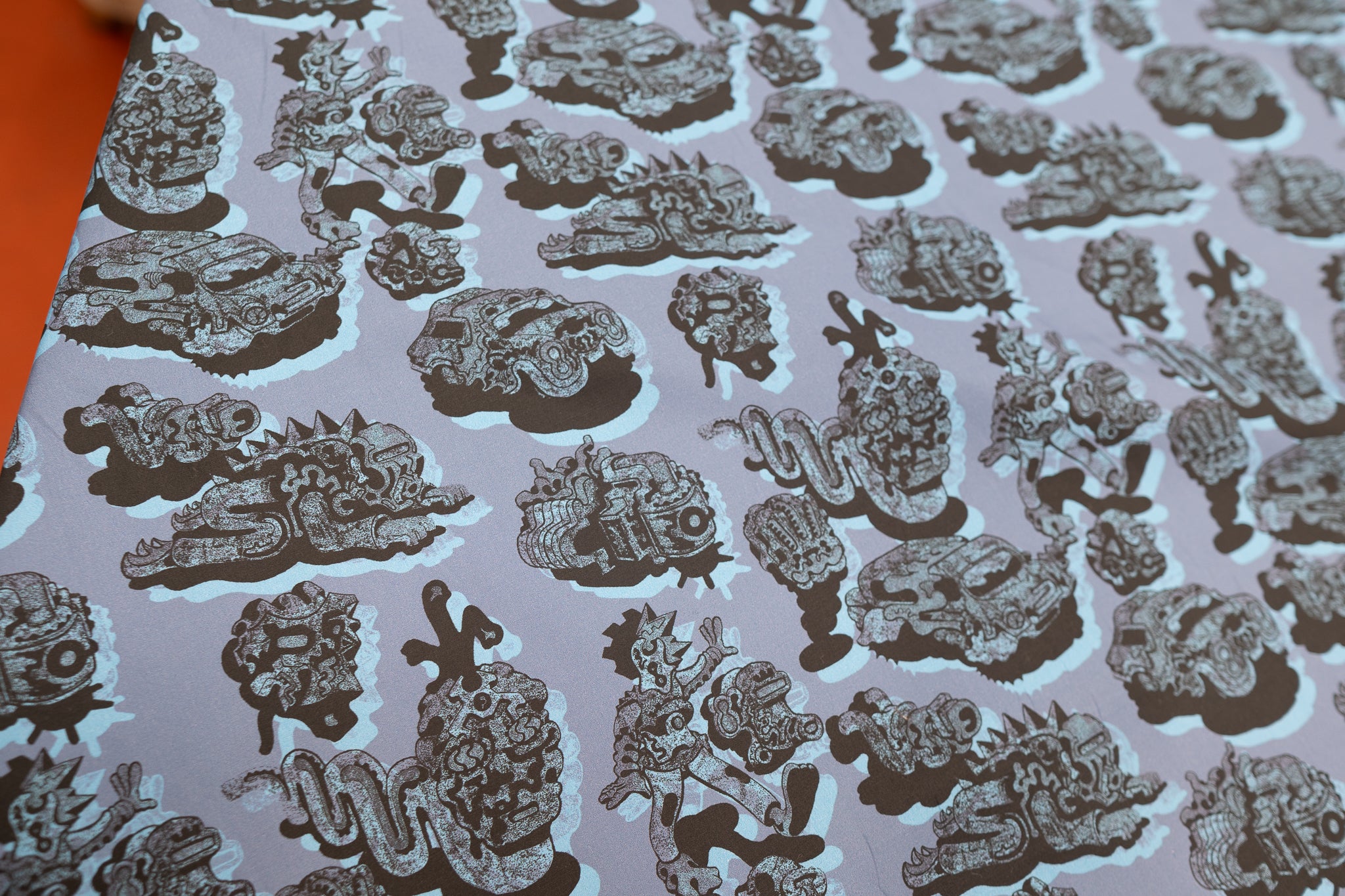 Remnant - Screenprints Galore (Blue) -  Cotton (2.15mts at £40)