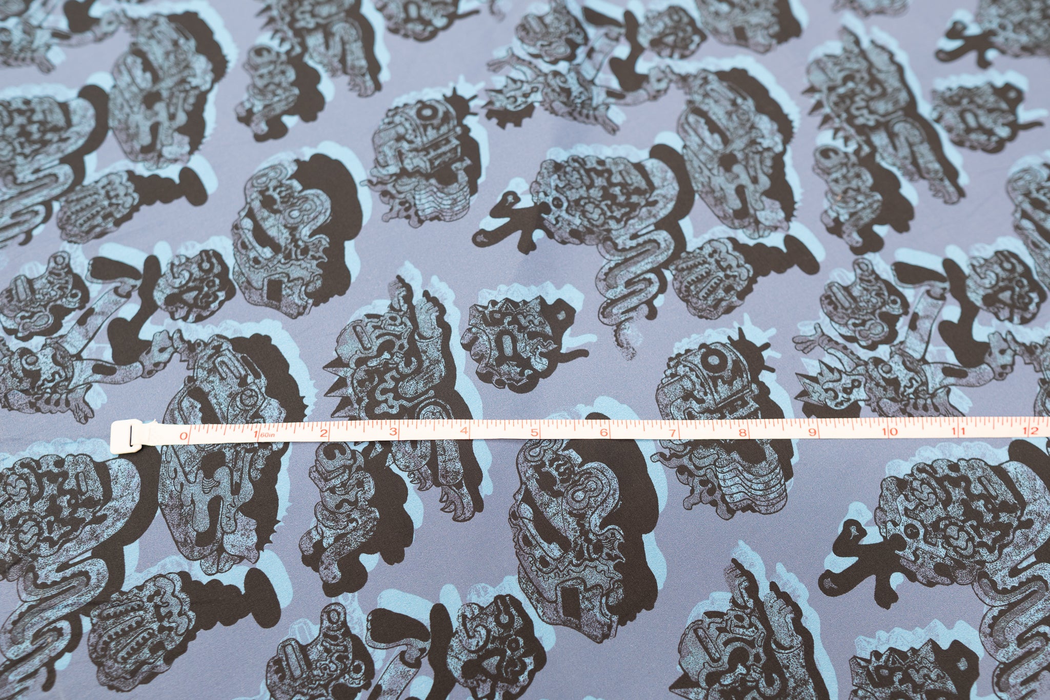 Remnant - Screenprints Galore (Blue) -  Cotton (2.15mts at £40)