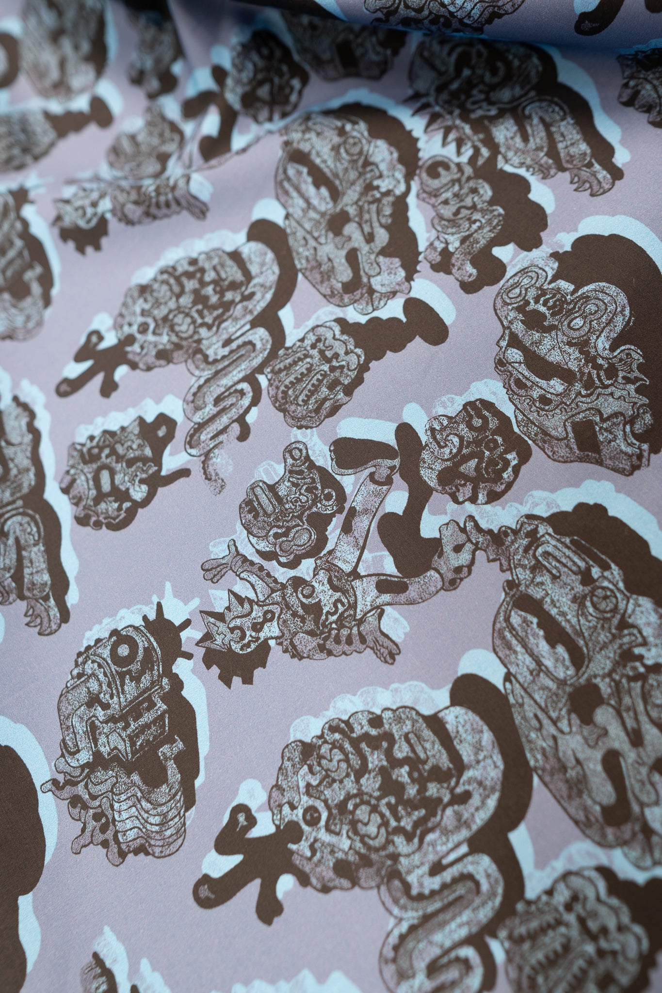 Remnant - Screenprints Galore (Blue) -  Cotton (2.15mts at £40)