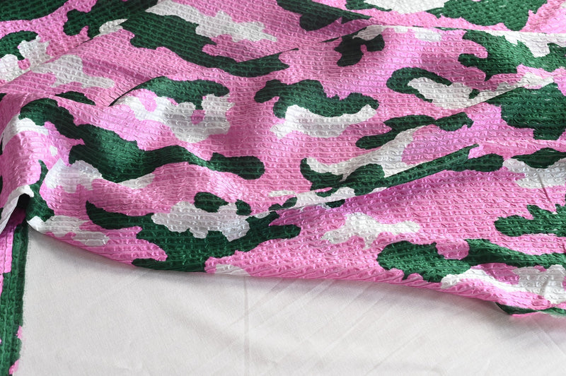 REMNANT - Green Clouds in A Pink Sky - Silk Jacquard - 90cm