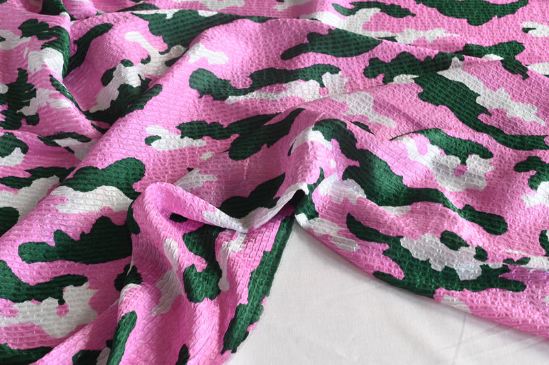 REMNANT - Green Clouds in A Pink Sky - Silk Jacquard - 1 metre