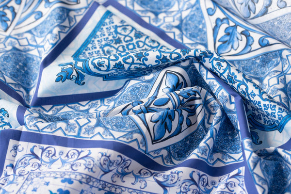 Blue Tiles Unite- Cotton - Selvedge and Bolts