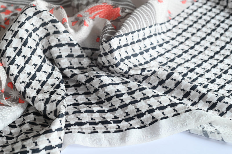 REMNANT - A Touch Of Orange - Cotton Silk - 2.45mts