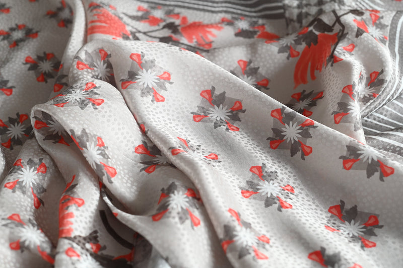 REMNANT - A Touch Of Orange - Cotton Silk - 2.45mts