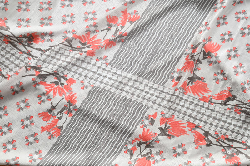 REMNANT - A Touch Of Orange - Cotton Silk - 2.45mts