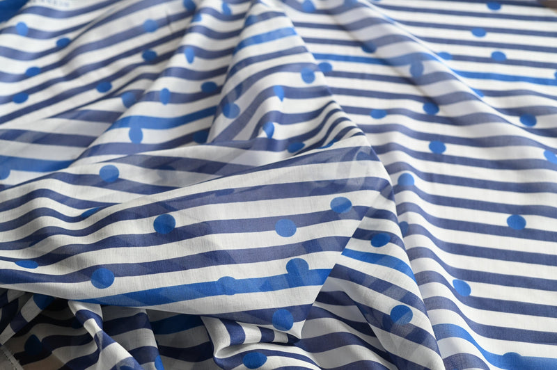 REMNANT - Go With The Wind (Blue) - Wool Viscose Panel