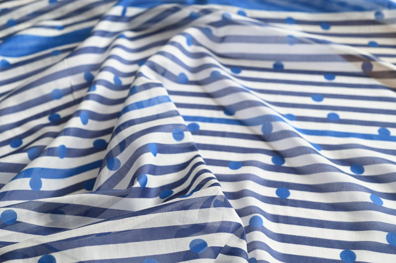 REMNANT - Go With The Wind (Blue) - Wool Viscose Panel