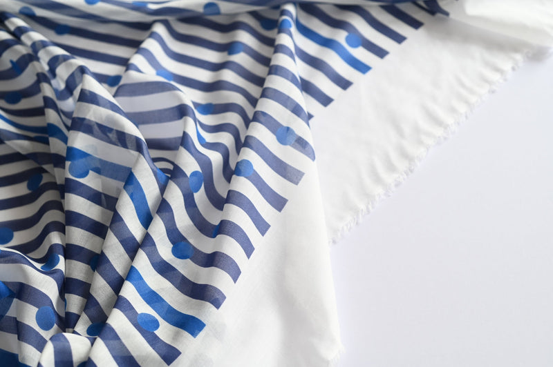 REMNANT - Go With The Wind (Blue) - Wool Viscose Panel