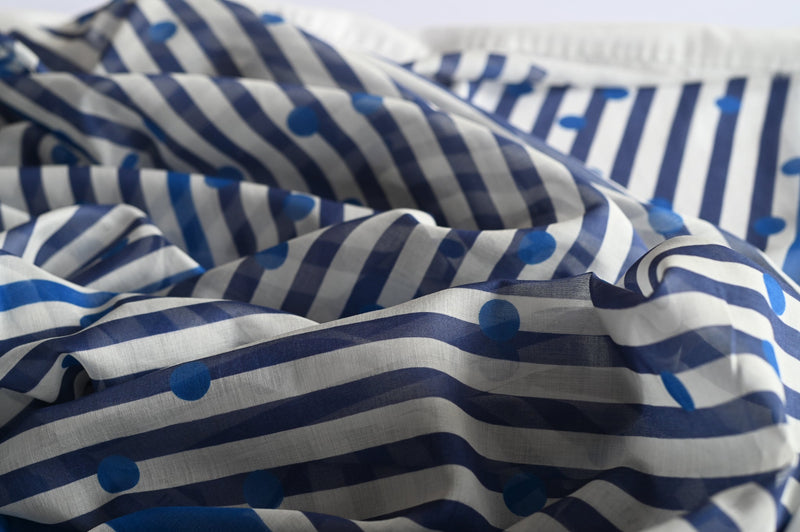 REMNANT - Go With The Wind (Blue) - Wool Viscose Panel