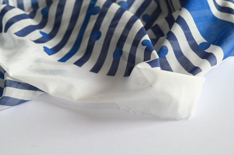 REMNANT - Go With The Wind (Blue) - Wool Viscose Panel