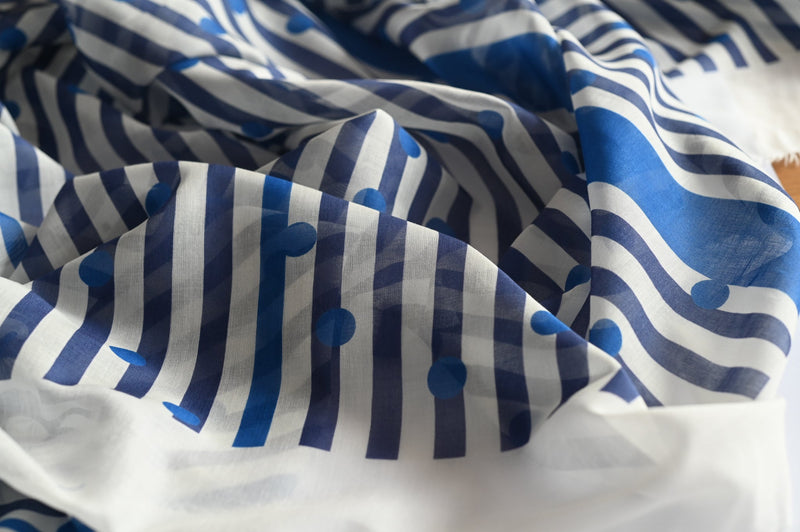 REMNANT - Go With The Wind (Blue) - Wool Viscose Panel