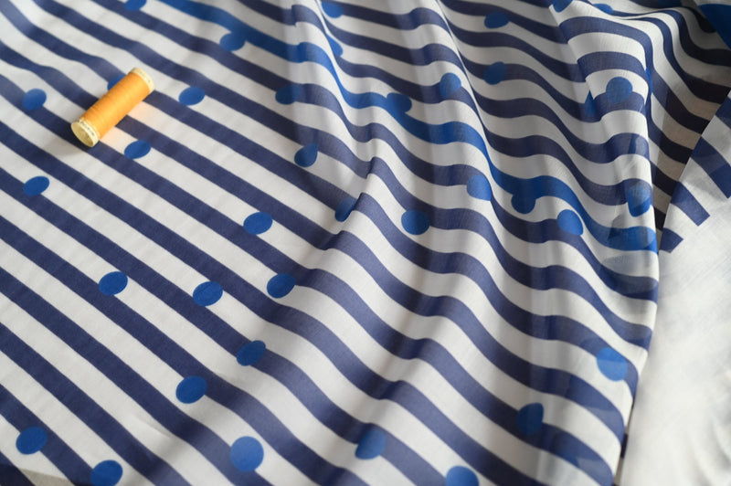 REMNANT - Go With The Wind (Blue) - Wool Viscose Panel