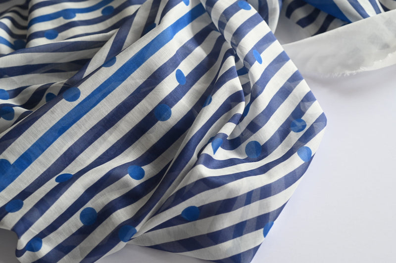 REMNANT - Go With The Wind (Blue) - Wool Viscose Panel