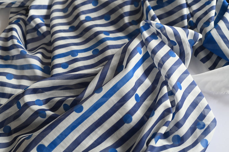 REMNANT - Go With The Wind (Blue) - Wool Viscose Panel