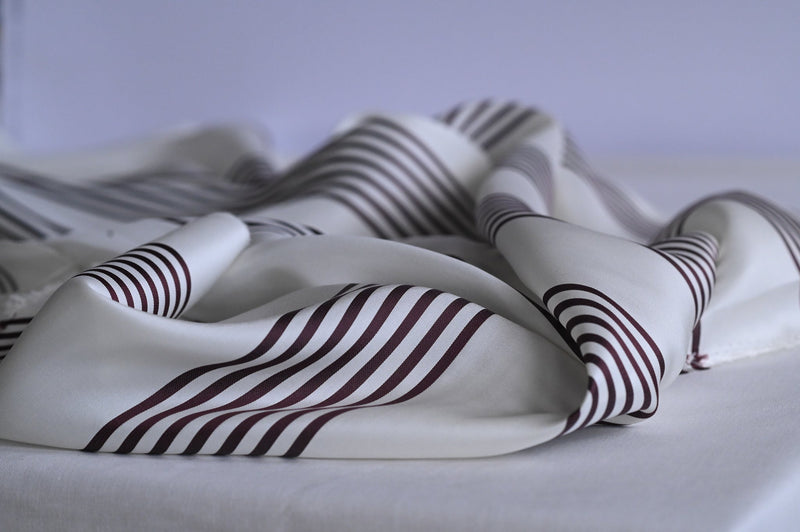 REMNANT - Rows of Lined Gold - Silk - 4metres