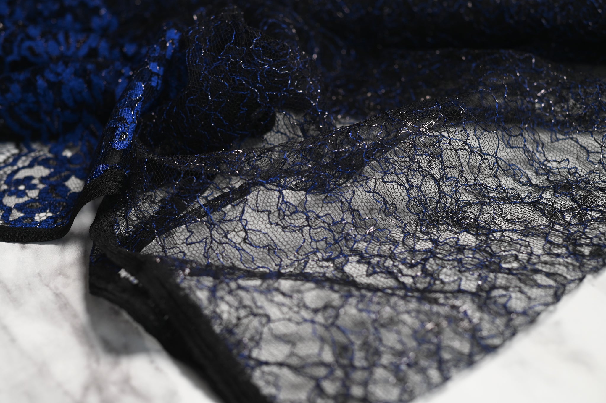 French Delicate Beauty (Shades of Blue) - Viscose Polyamide