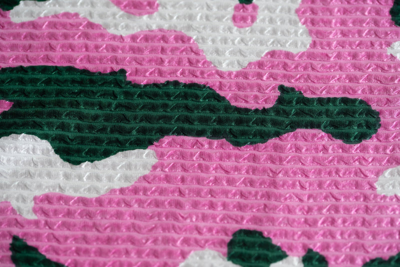REMNANT - Green Clouds in A Pink Sky - Silk Jacquard - 95cm