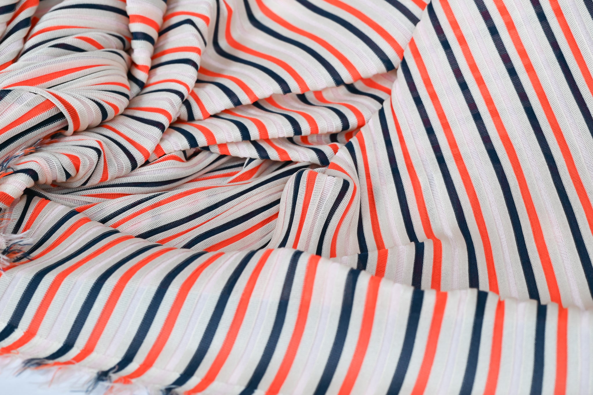 Moving Right With The Lines (Orange) - Polyamide Jersey