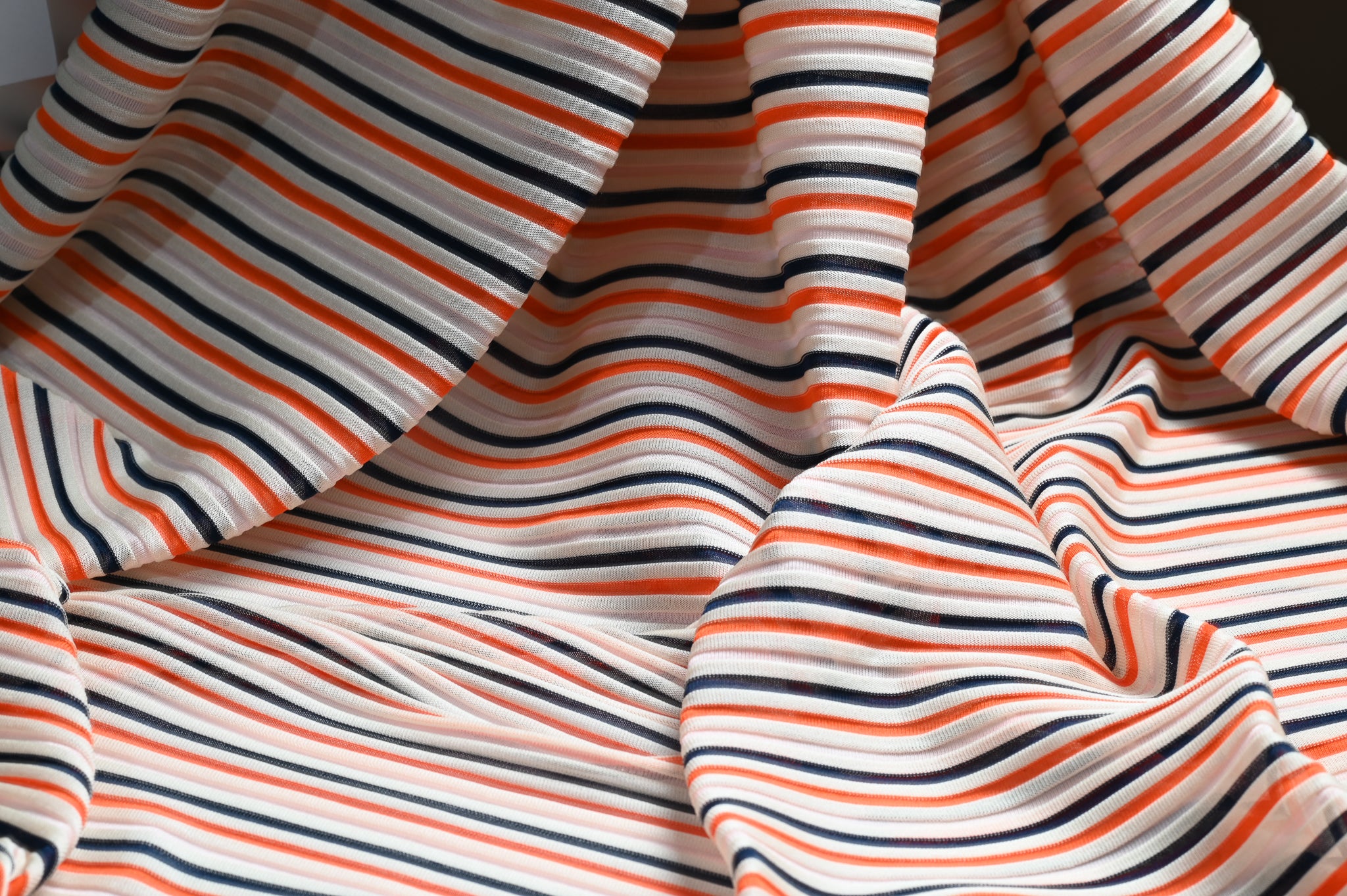 Moving Right With The Lines (Orange) - Polyamide Jersey