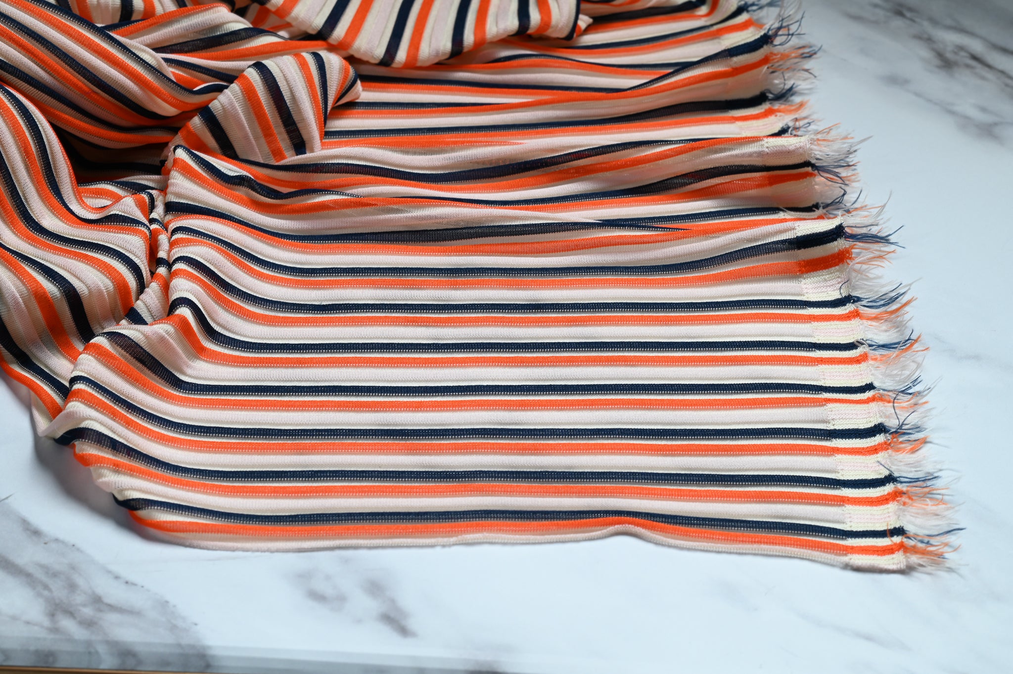 Moving Right With The Lines (Orange) - Polyamide Jersey