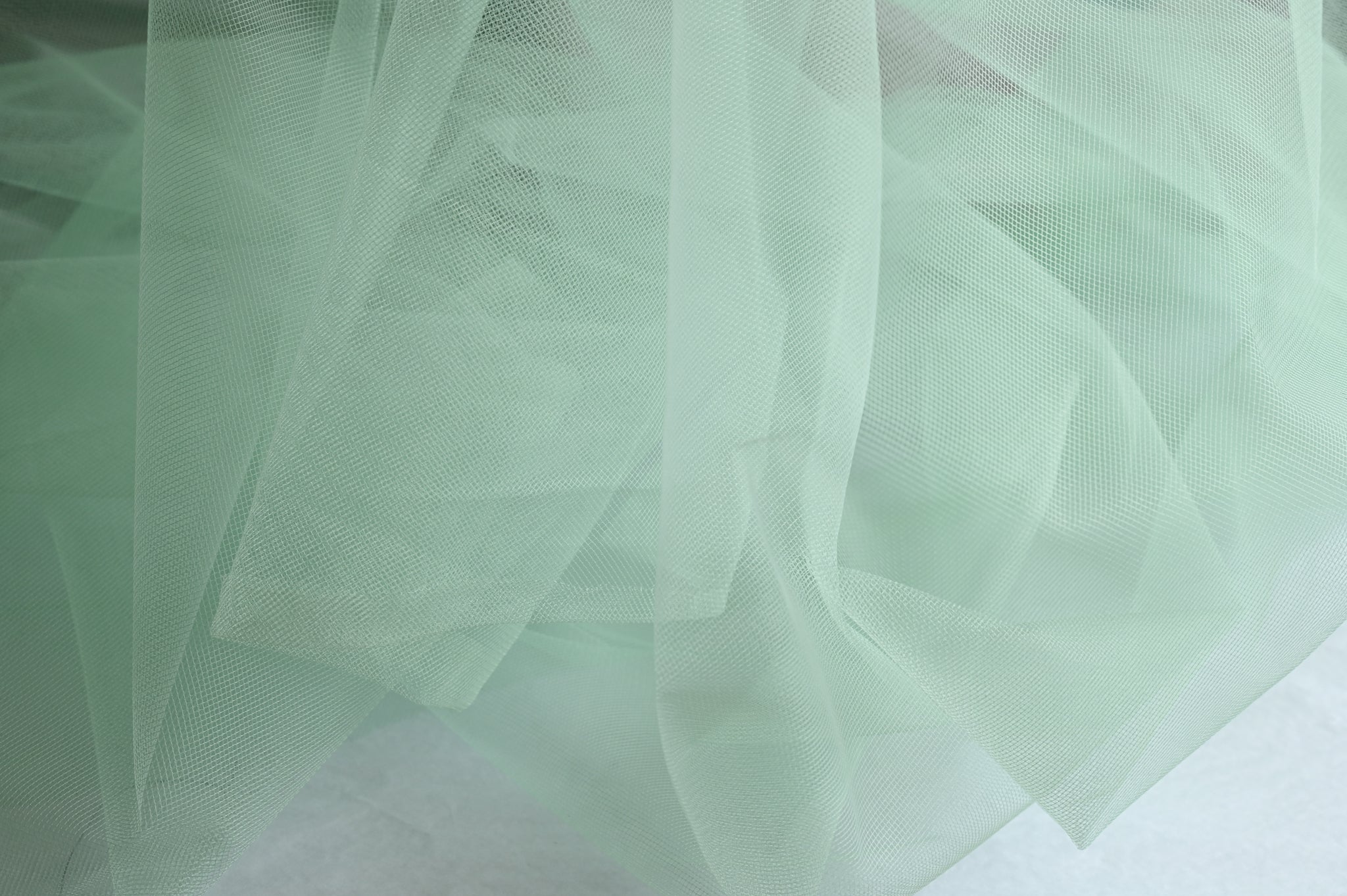 Mountains of Snow (Mint) - Polyamide Tulle
