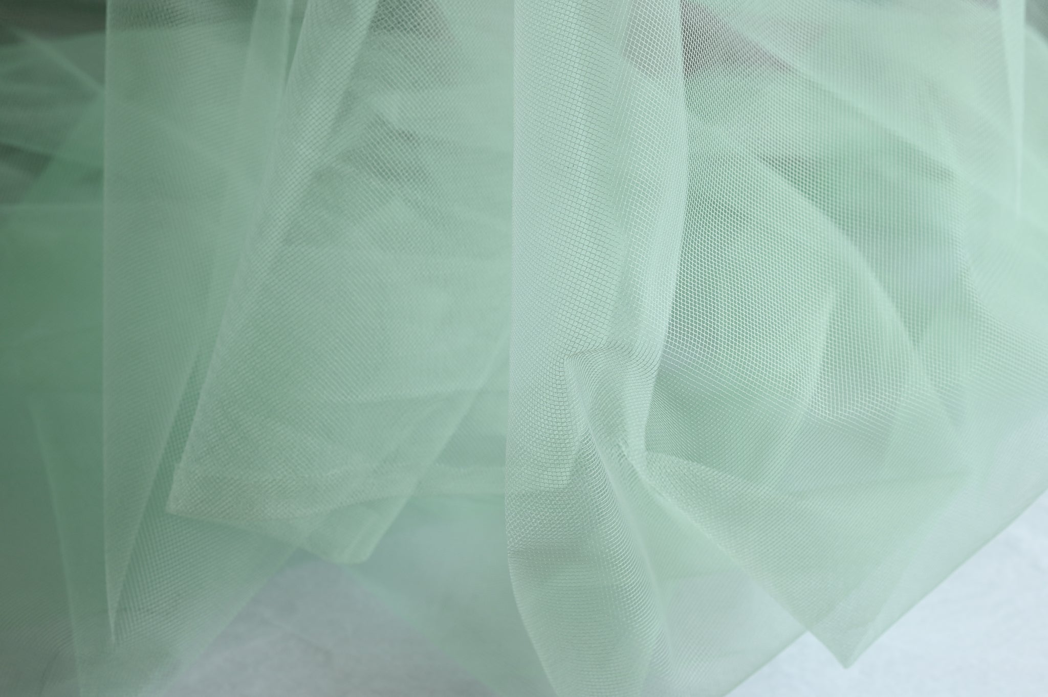 Mountains of Snow (Mint) - Polyamide Tulle