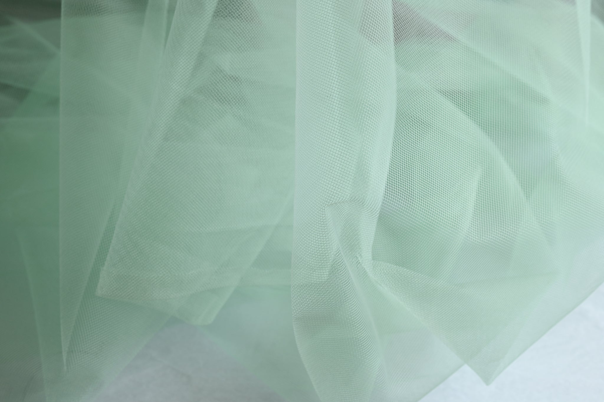 Mountains of Snow (Mint) - Polyamide Tulle