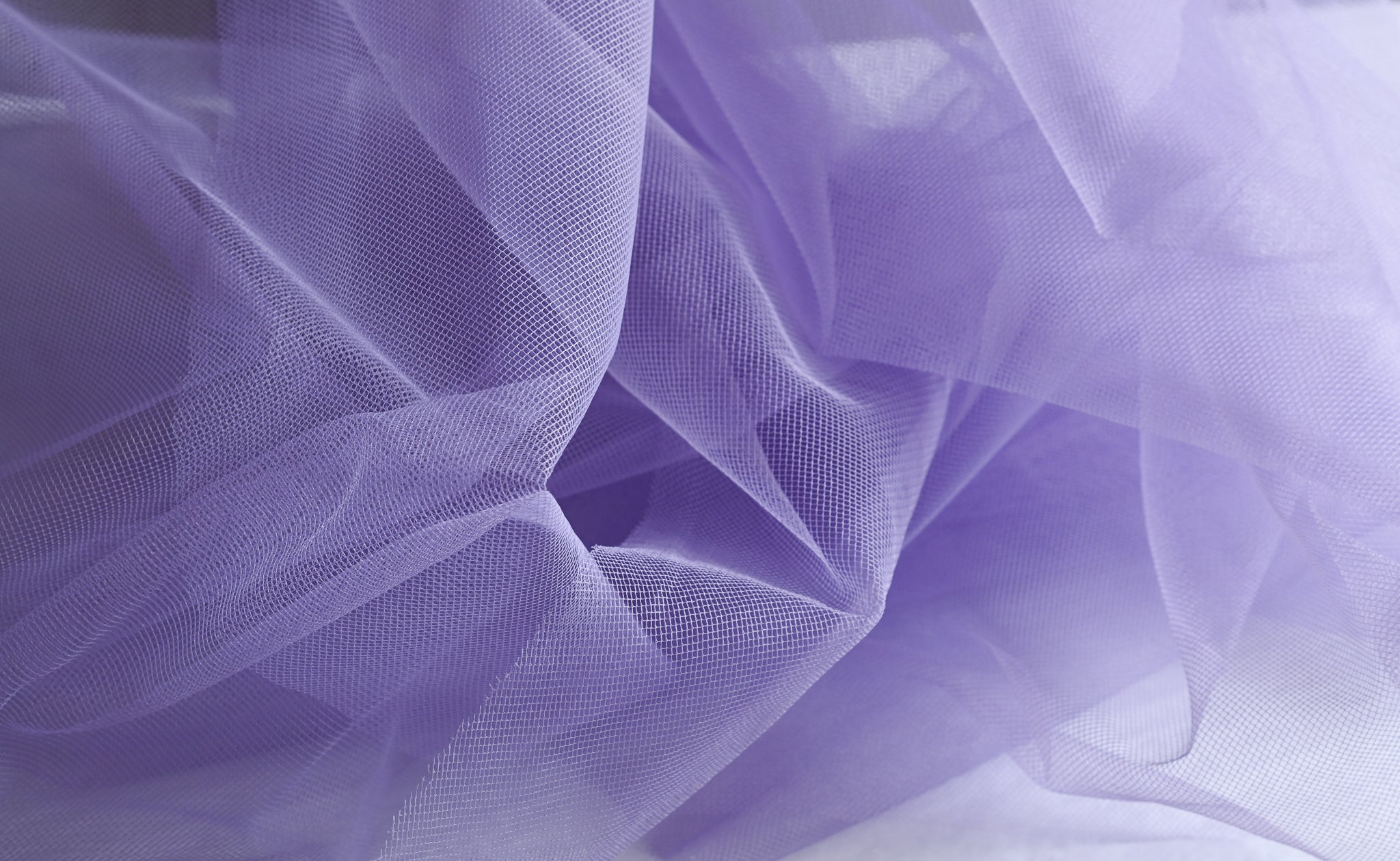 Mountains of Snow (Lilac) - Polyamide Tulle