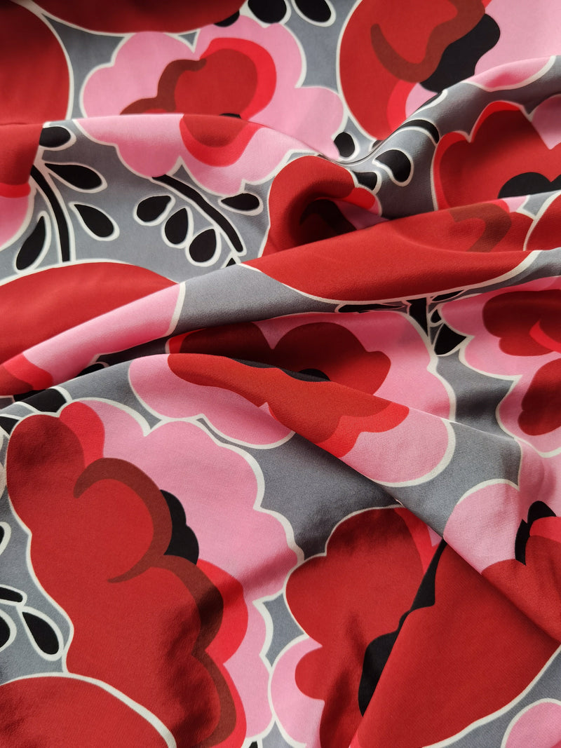 Poppies Galore Indeed -  Silk - Selvedge and Bolts