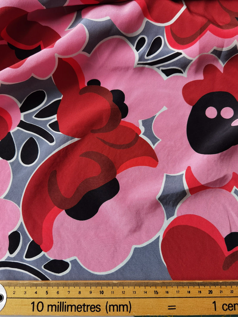 Poppies Galore Indeed -  Silk - Selvedge and Bolts