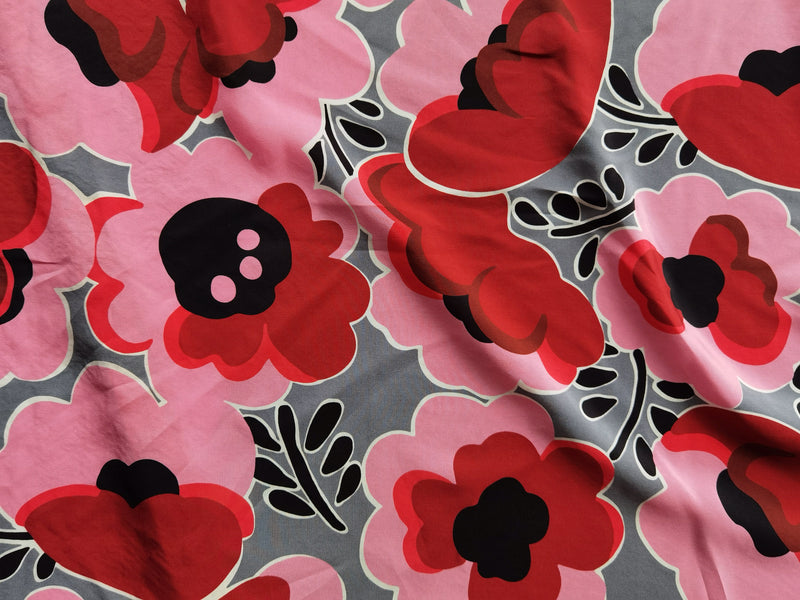 Poppies Galore Indeed -  Silk - Selvedge and Bolts