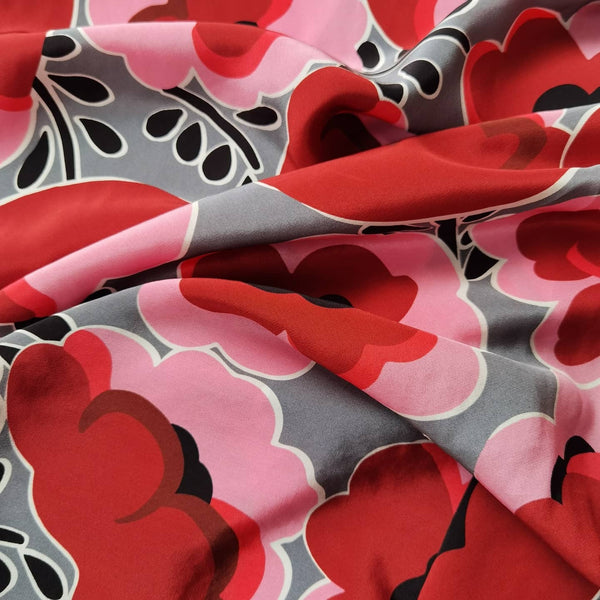 Poppies Galore Indeed -  Silk - Selvedge and Bolts