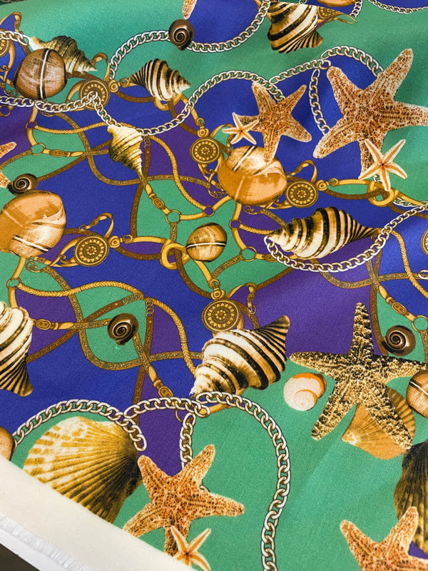 REMNANT - Seashells on The Sand - Silk Linen - 92cm