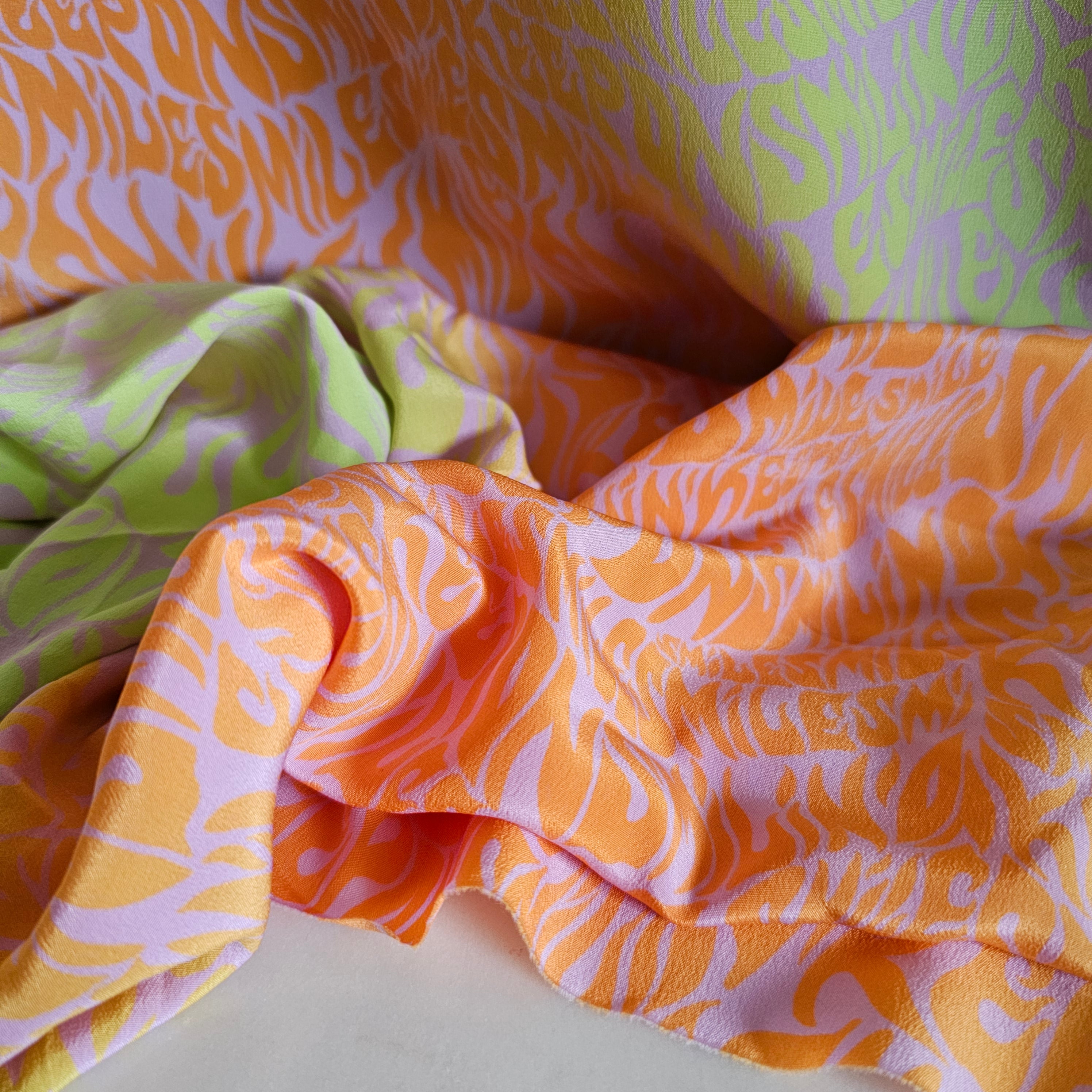 Waves of Colour (Orange) - Silk