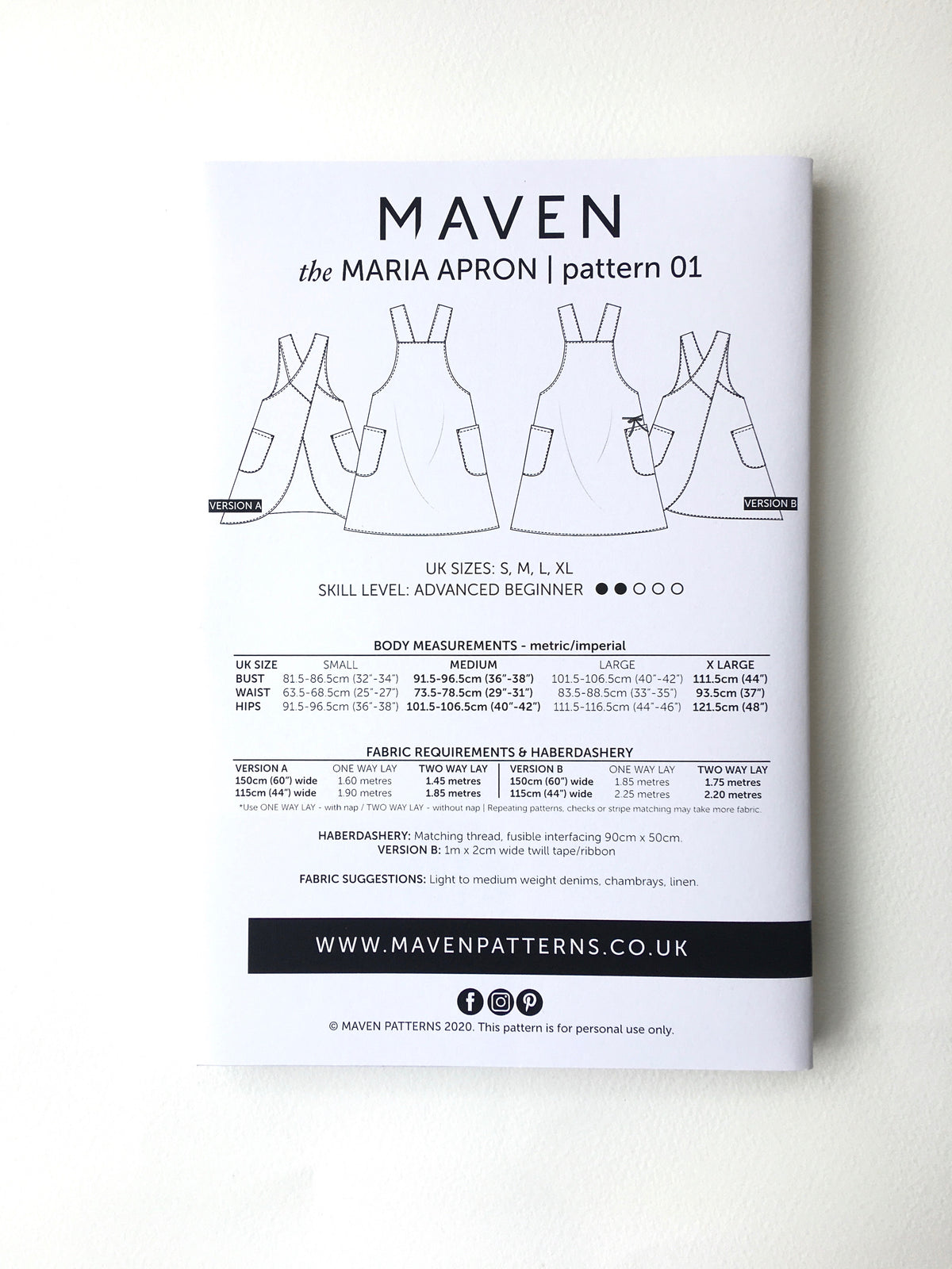 The Maria Apron Pattern- Maven Patterns