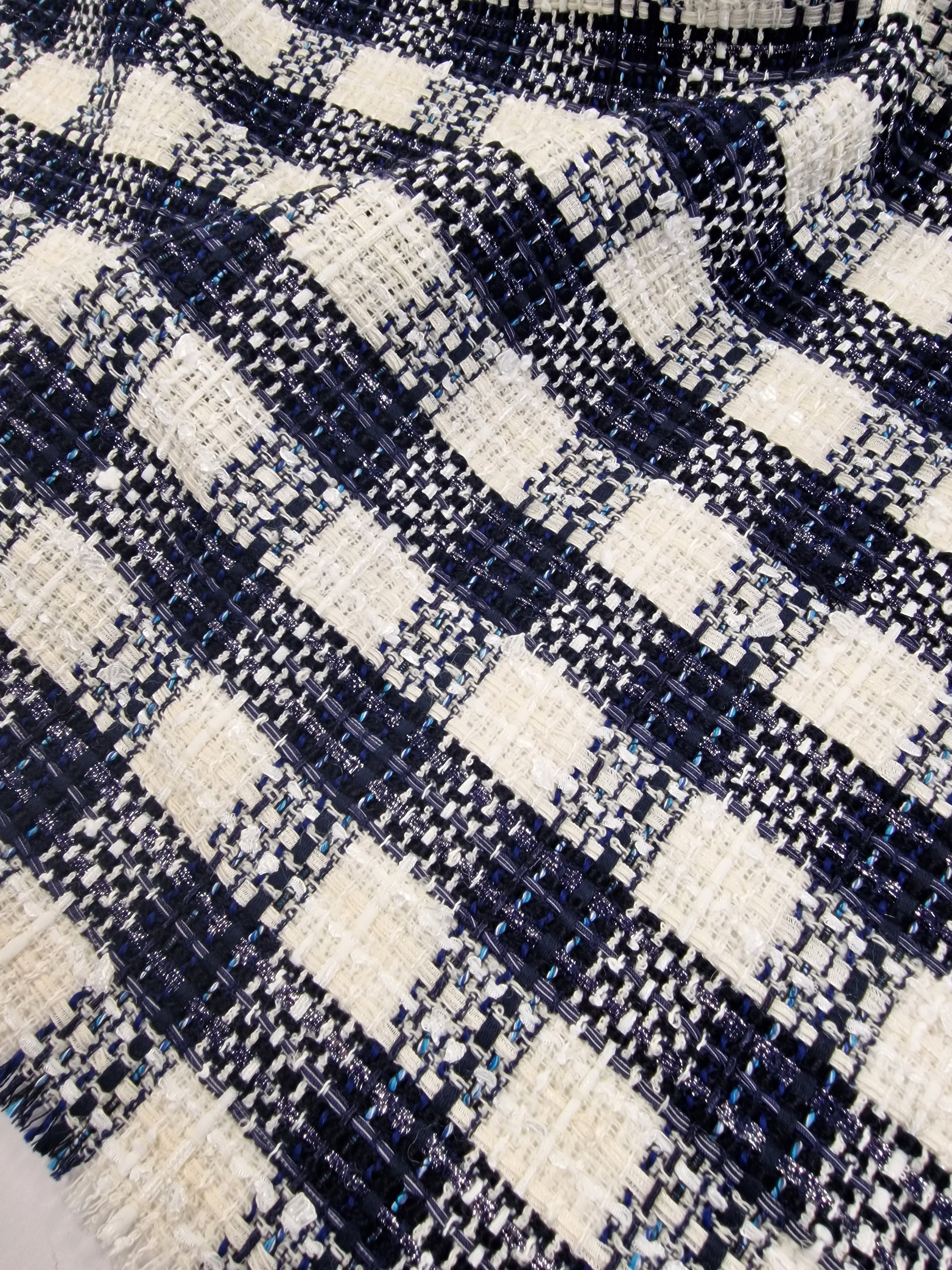 Blue Waters On White - Cotton Viscose