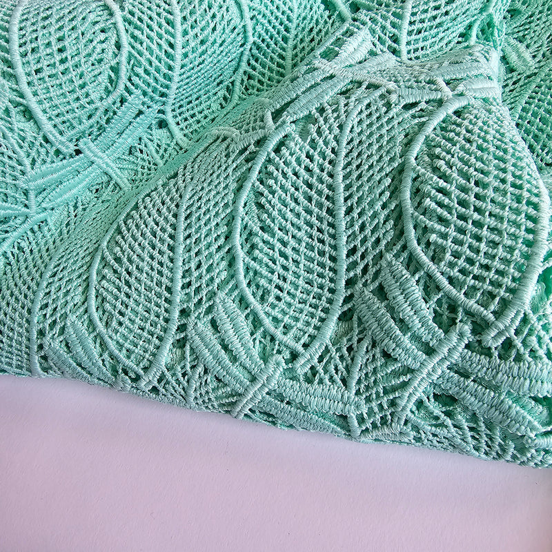 1.8 metres Remnant - The Lace Of My Dreams - Mint Leaves - Polyester