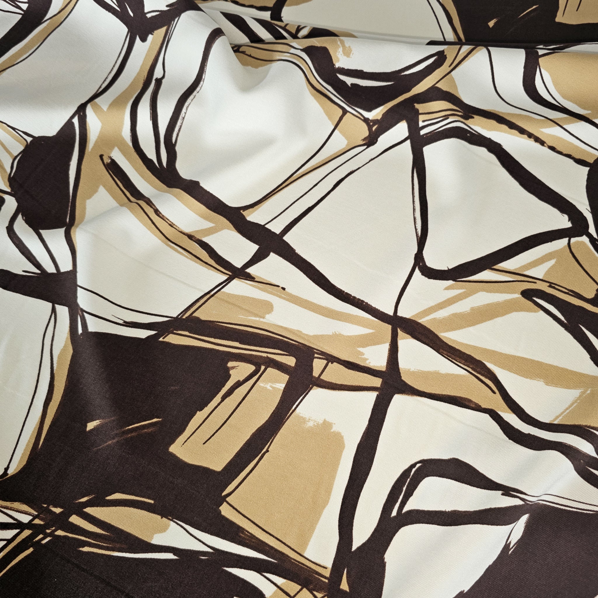 REMNANT - Mrs Brown and Cream- Viscose Twill (1.60mts at £28)
