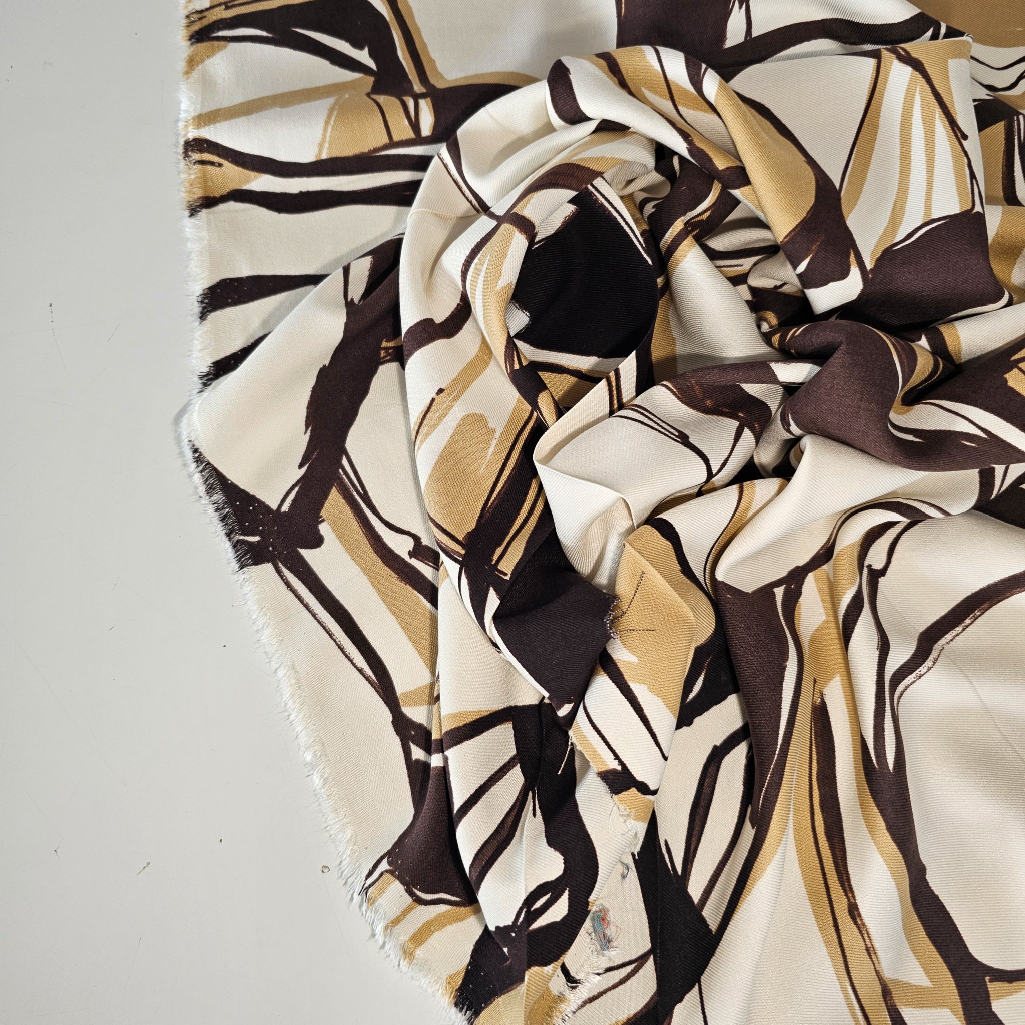 REMNANT - Mrs Brown and Cream- Viscose Twill (1.60mts at £28)
