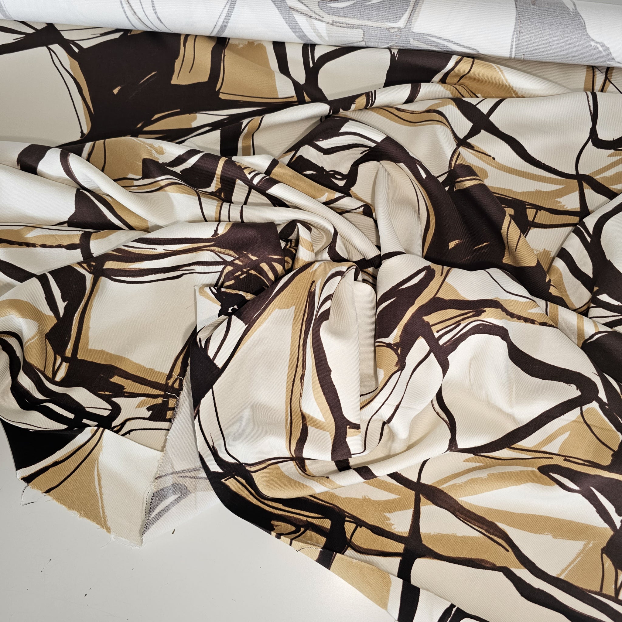 REMNANT - Mrs Brown and Cream- Viscose Twill (1.60mts at £28)