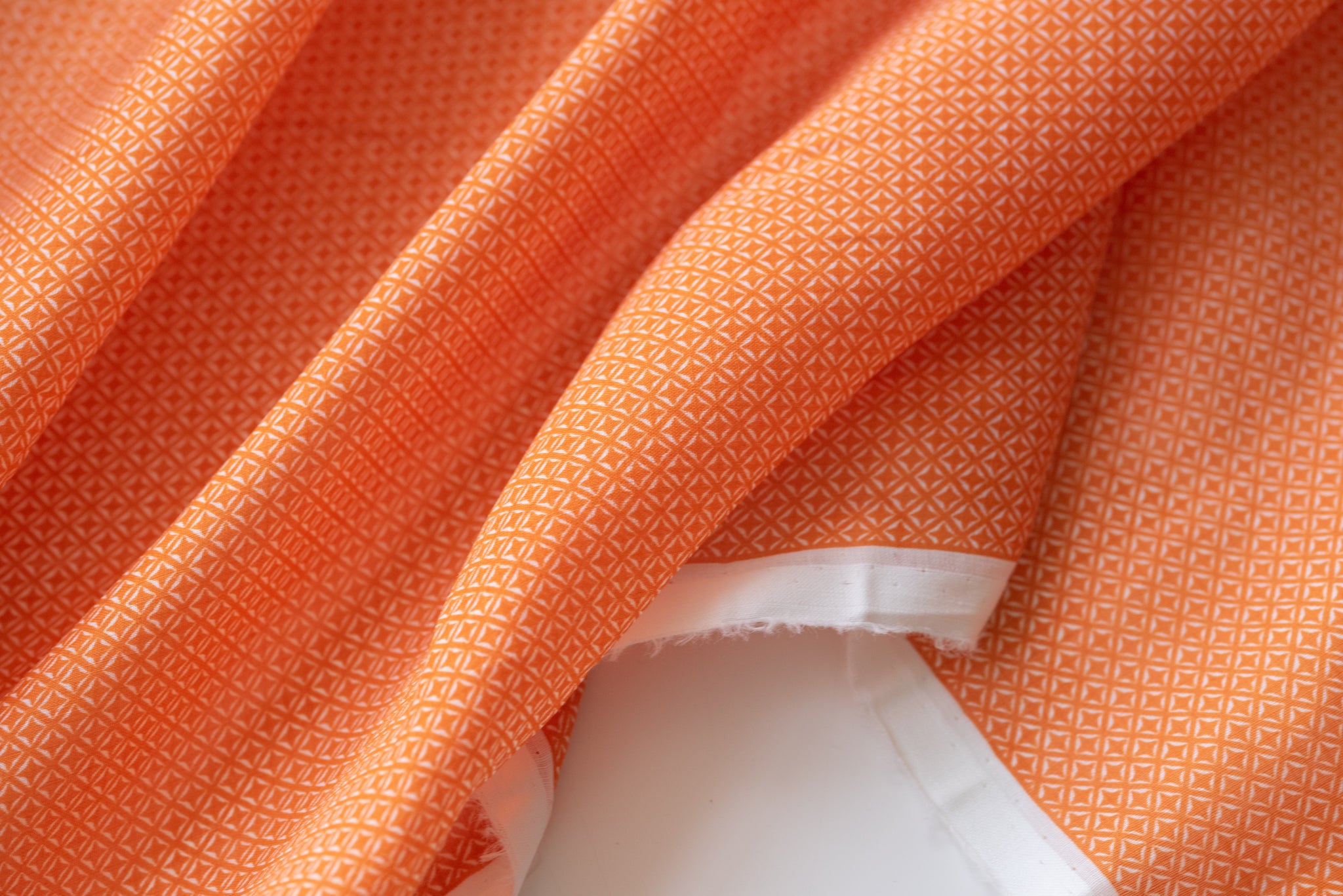 Building Blocks Of The Future (Orange) -Ramie - Selvedge and Bolts