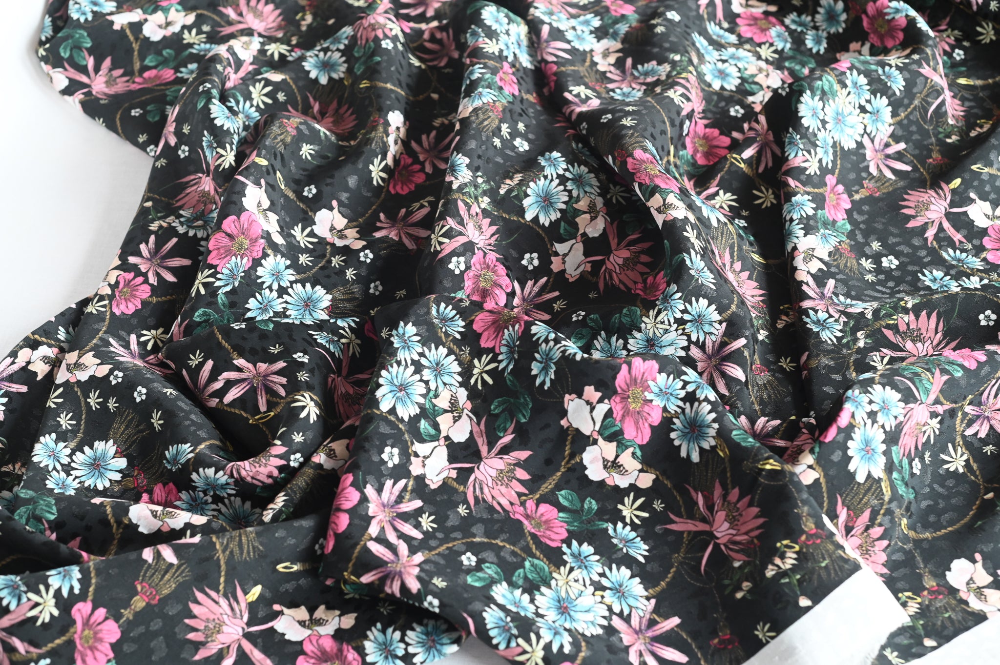 REMNANT - Brightly Coloured Florals - Viscose (2mts at £30)