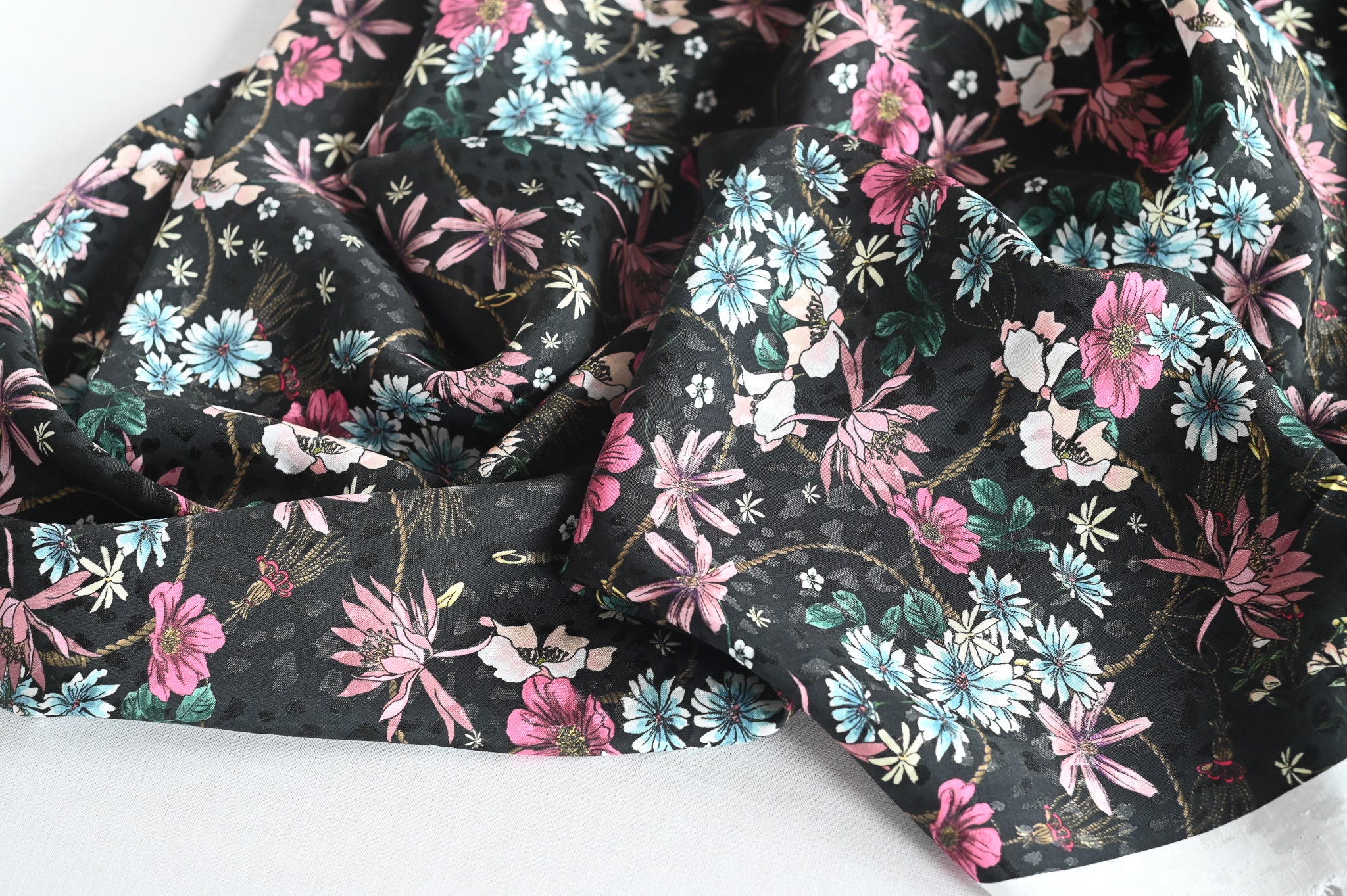 REMNANT - Brightly Coloured Florals - Viscose (2mts at £30)