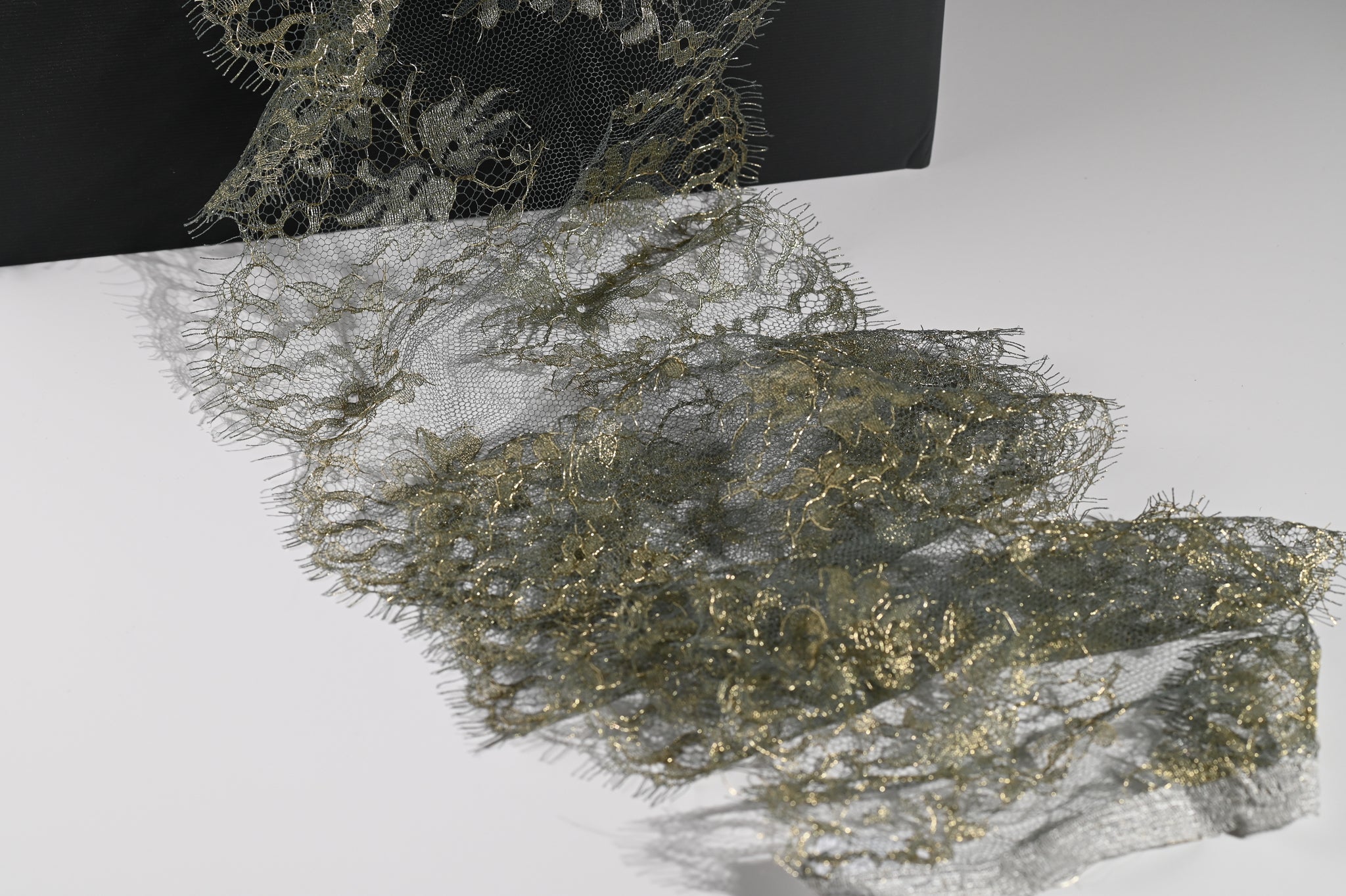 Wide Metallic Lace Trim (Green) - 200mm