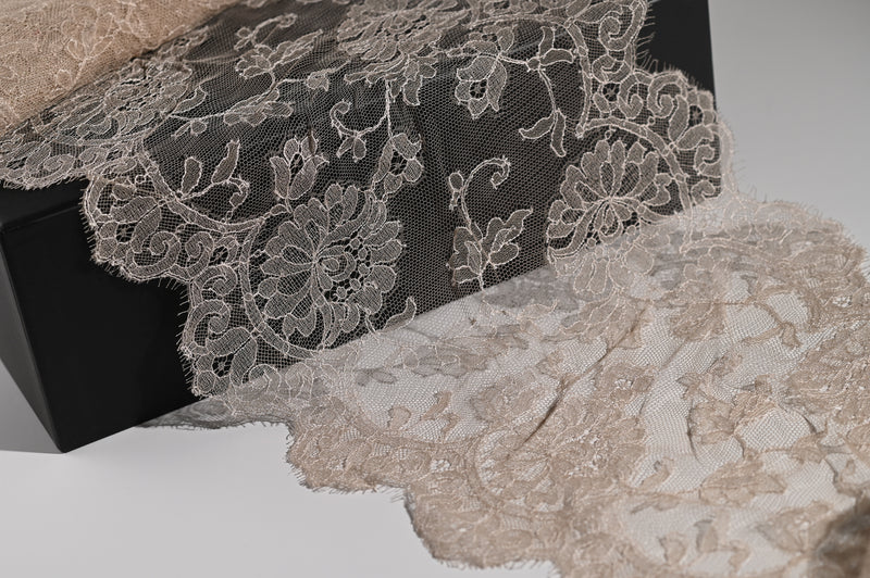 Extra Wide Delicate Lace Trim (Dark Cream) - 240mm