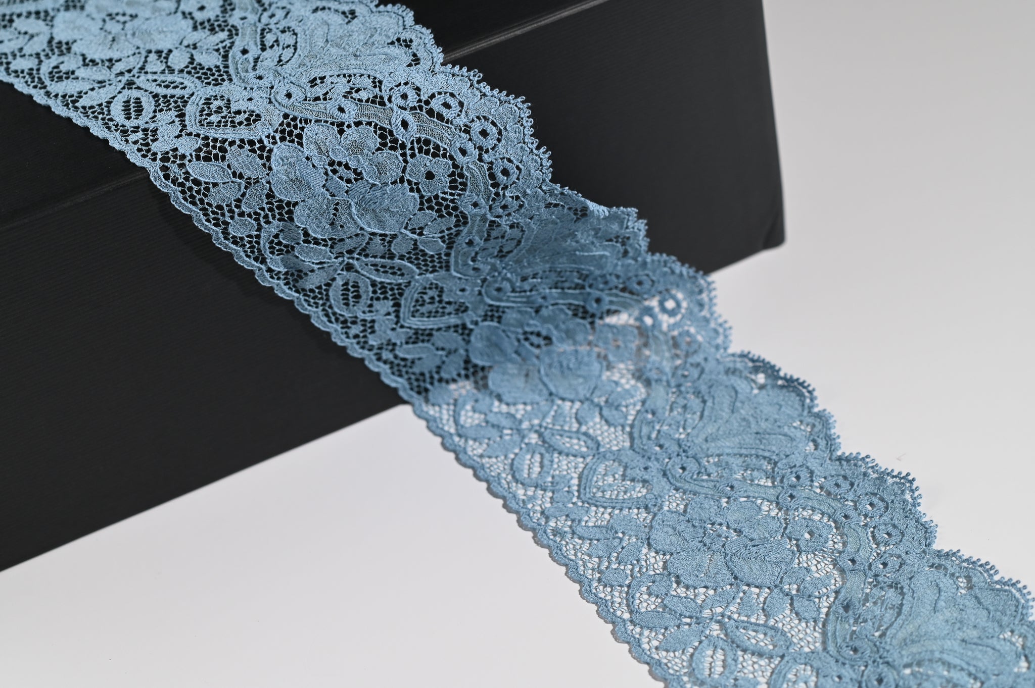 Sea Clear Blue Cluny Lace Trim  - 90mm