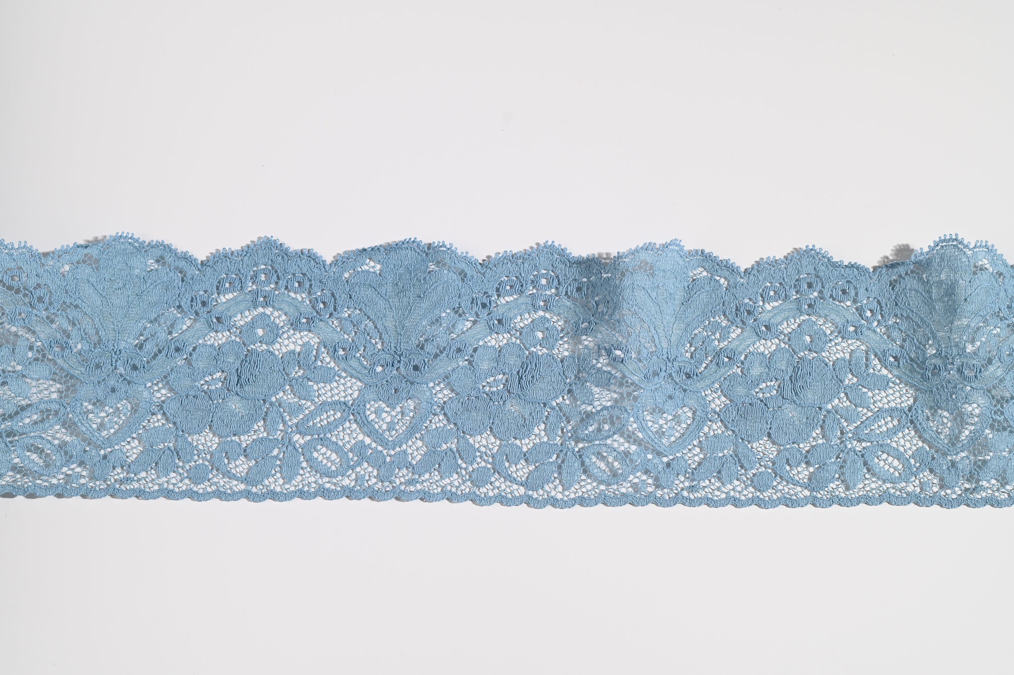 Sea Clear Blue Cluny Lace Trim  - 90mm
