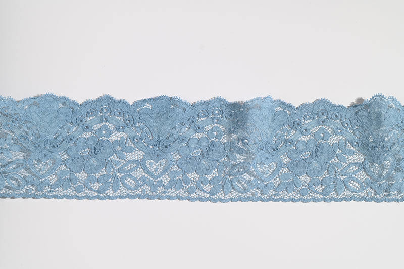 Sea Clear Blue Cluny Lace Trim  - 90mm