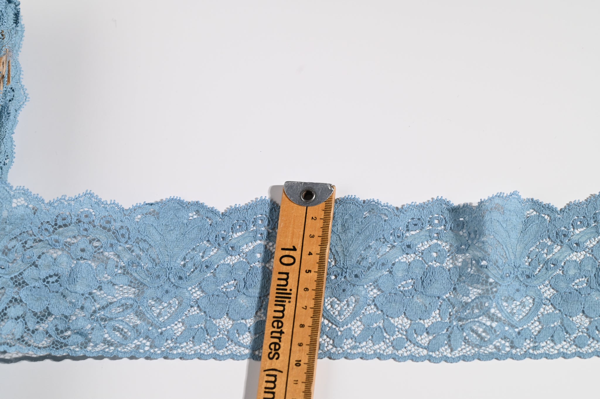 Sea Clear Blue Cluny Lace Trim  - 90mm