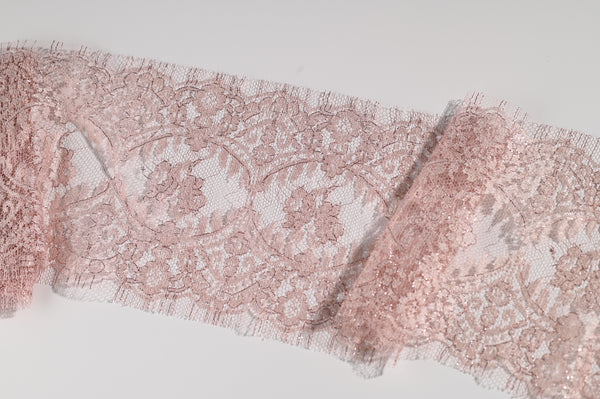 Metallic Lace Trim (Pink) - 140mm